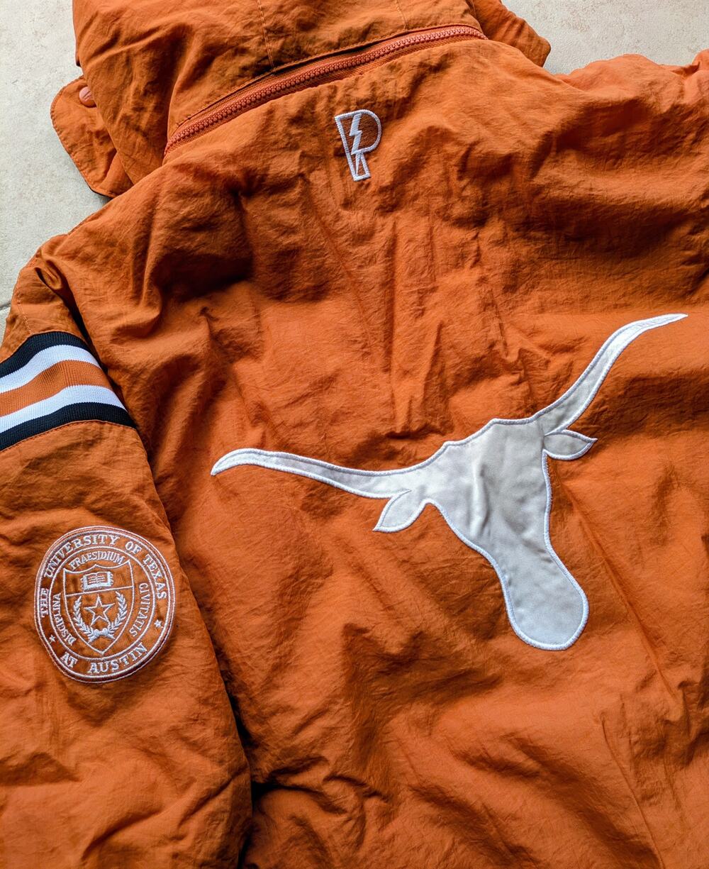 Texas Longhorns 90s PRO PLAYER puffer jacket XL orange NCAA basketball vintage